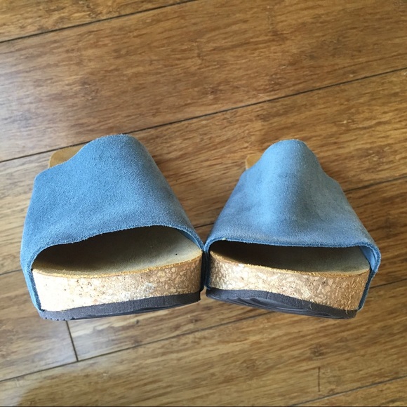 NWOT Blue Suede Leather Slides by A. Giannetti - Picture 4 of 7